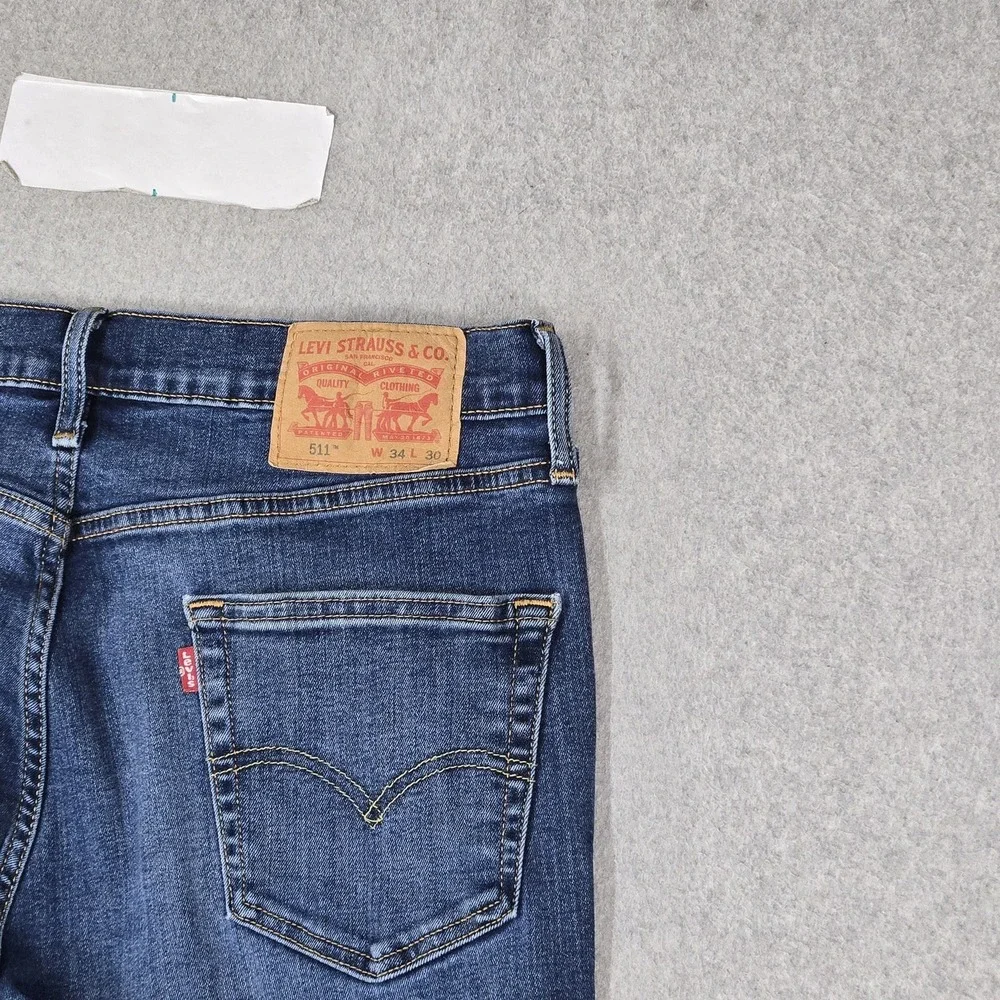Levi's 511 Men Jeans 34X30 Blue Denim Slim Fit 28